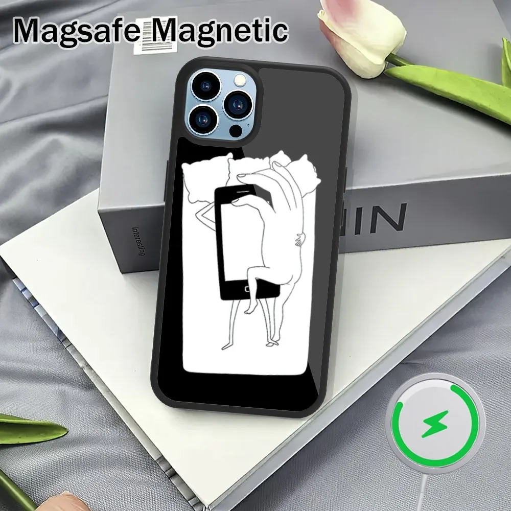 Mrzyk Moriceau Finger Surreal Inset Phone Case For iPhone 15 14 13 12 11 Plus Pro Max Magsafe Magnetic Wireless Charging