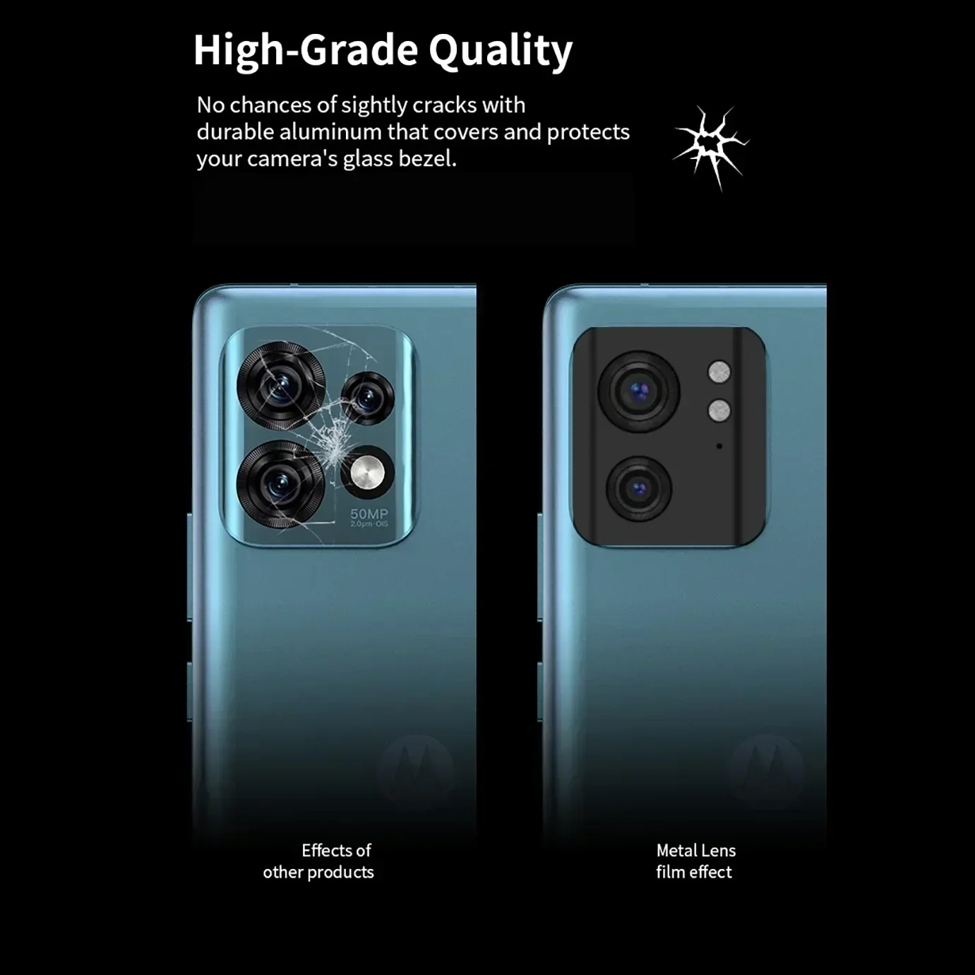 ฟิล์มป้องกันกล้อง, อลูมิเนียมอัลลอยด์สำหรับ Motorola Moto ขอบ Edge40 40 Pro Edge40Pro 5G 2023 Matel ฝาครอบเลนส์ป้องกัน