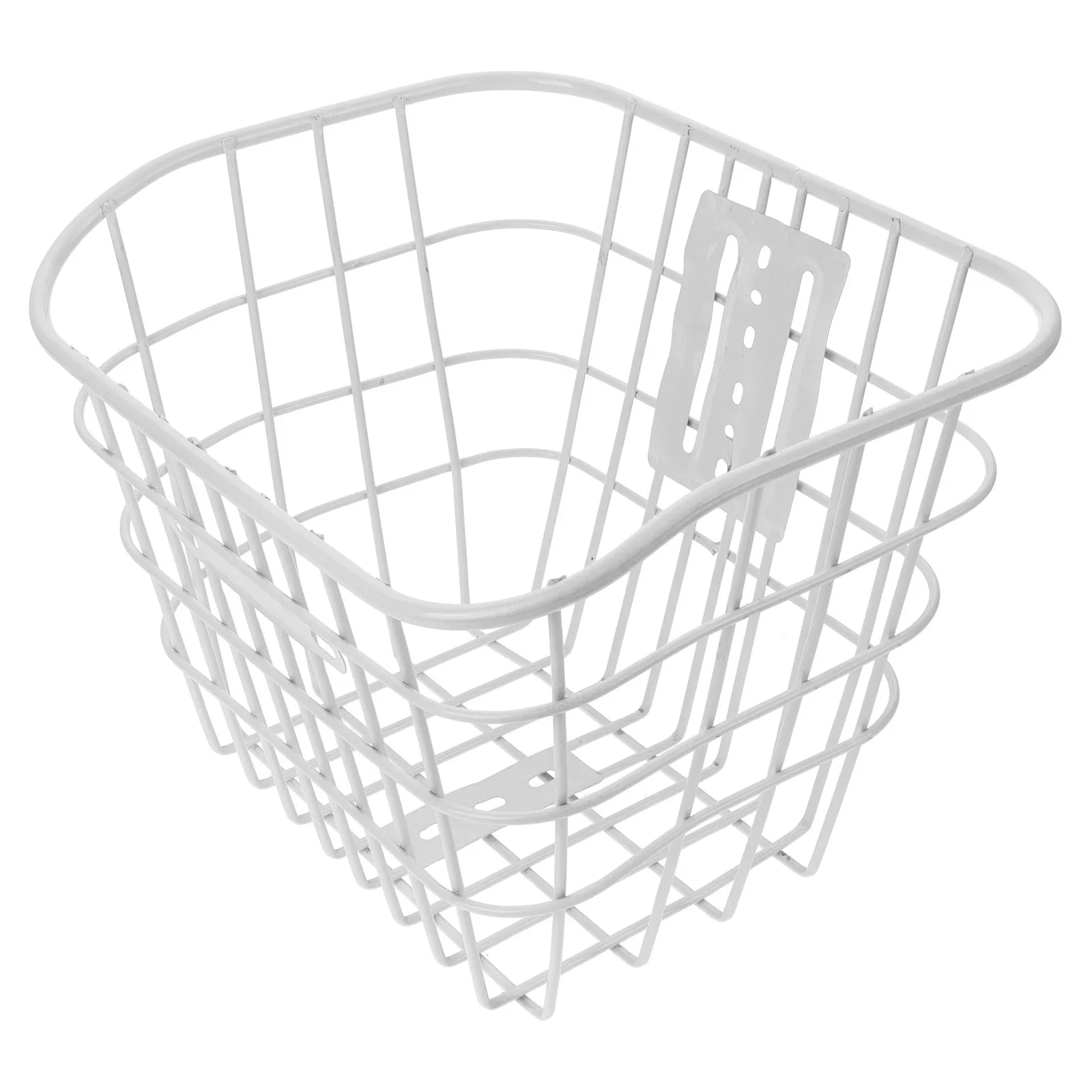 

Electric Bike Front Basket Large Sturdy White Metal Bicycle Basket for Commuting Grocery Outdoor Cycling Storage