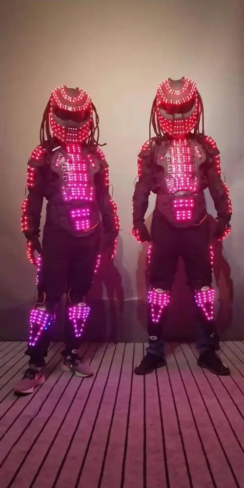 Traje de robot LED, traje de luz led para baile, ropa de actuación, ropa de escenario, traje luminoso