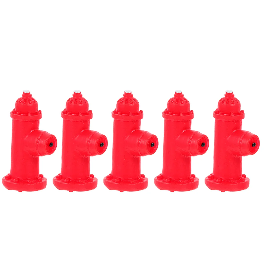 

5 Pcs Miniature Fire Hydrant DIY Micro Landscape Model Imitated Street Traffic Signs Child Trash Bin