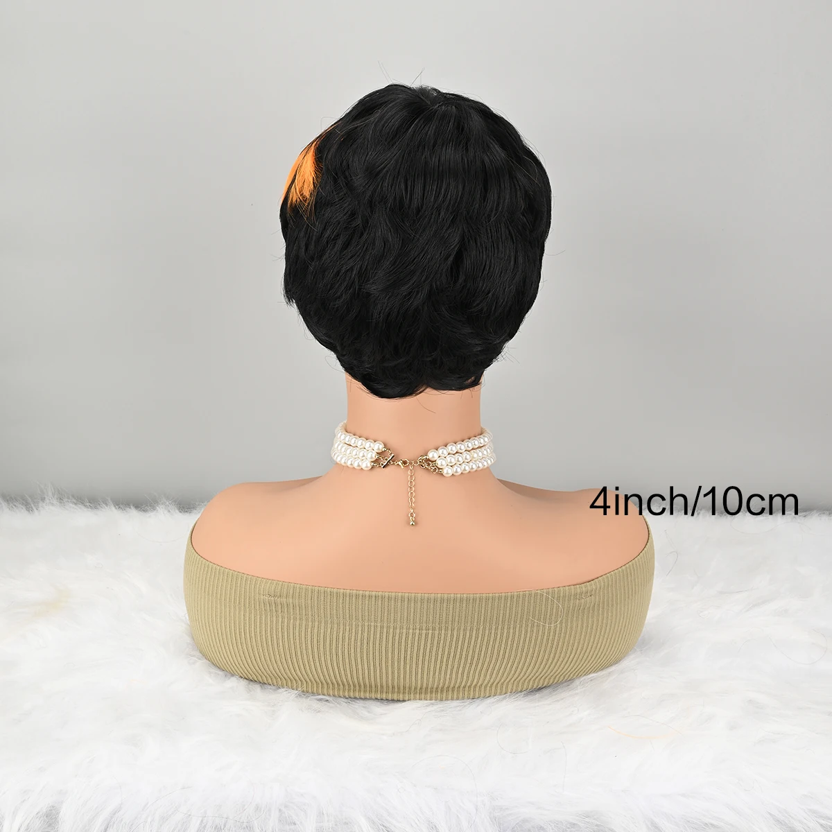 Peruca curta bob para preto amarelo e rosa pixie perucas sintéticas peruca sem cola nenhuma peruca frontal com franja natural preto reto completo