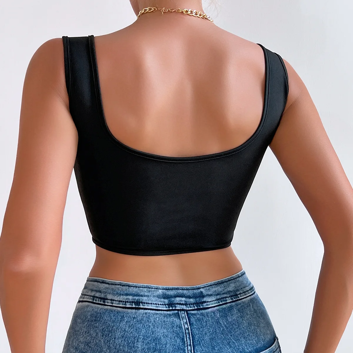 Summer Sexy Corset Crop Tops Women Vest Backless Bustier Top Solid Waist Cincher Tanks Camis Workout Body Shape