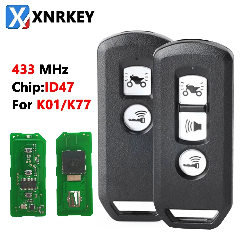 

XNRKEY 2/3B Smart Remote Key ID47 Chip 433Mhz for Honda K35V3 ADV SH 150 Forza 300 125 PCX150 2018 Motorcycle Scooter K01 K77