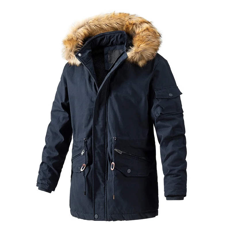 Autunno Inverno Uomo Long Waed Fce Foderato Casual Jaet Capispalla Comodo cotone Du piumino Chiusura con cerniera C...