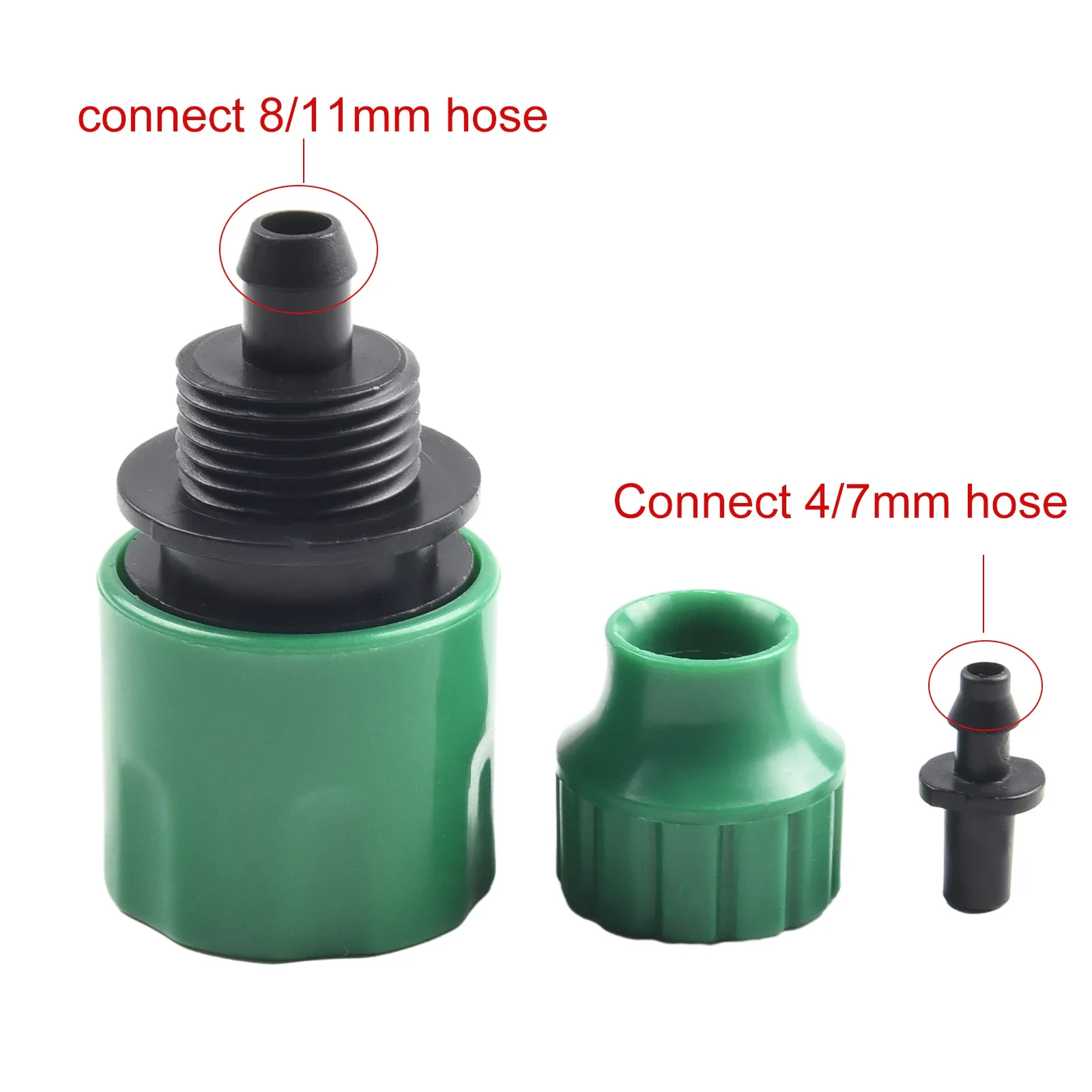 Conector rápido de tubería de agua de 5 piezas, Conector de manguera de plástico para tubería de jardín, sistema de riego por goteo, piezas de