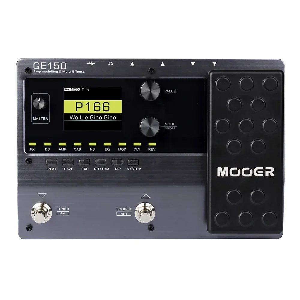 MOOER GE150 Pedal de efectos de guitarra eléctrica tubo Digital modelado Amp procesador multiefectos para Pedal Looper piezas de bajo