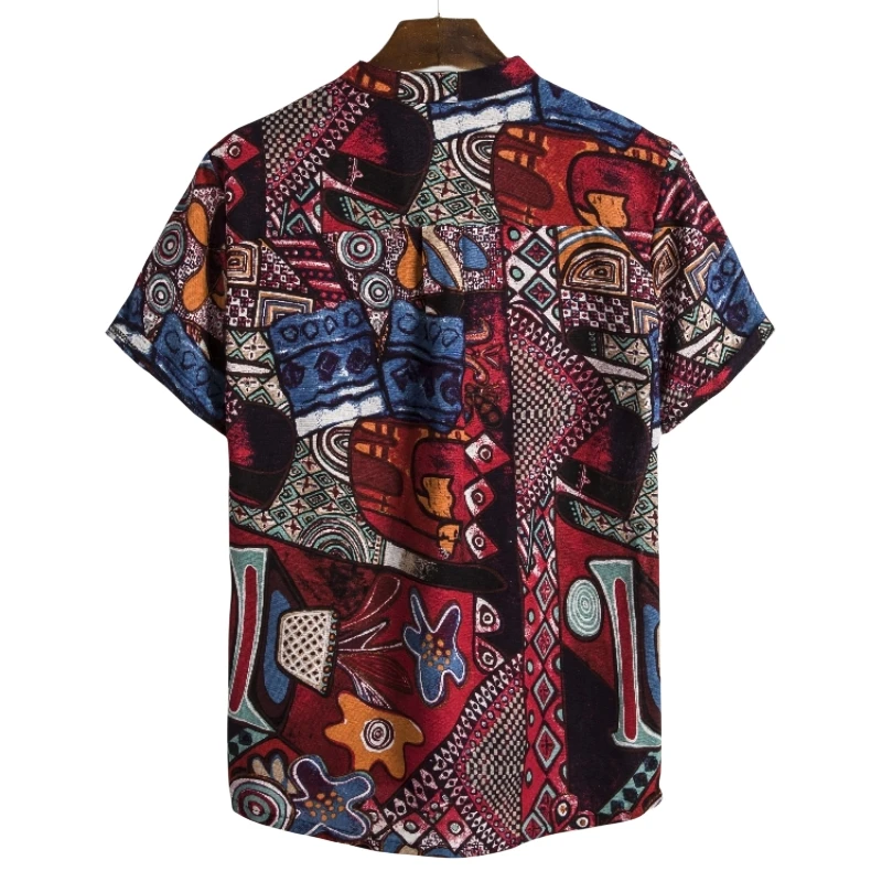 2024 new Hawaiian Cotton High Quality Shirts Men\'s Oversize Shirt Man Tiki Fashion Clothing Blouses Luxury Social T-shirts