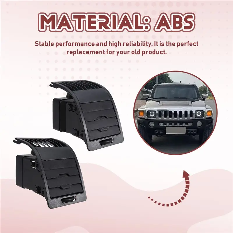 Car Dashboard AC Air Vent Air Conditioner Outlet Panel Replacement Part 25816720 25816721 For Hummer H3 2006-2010