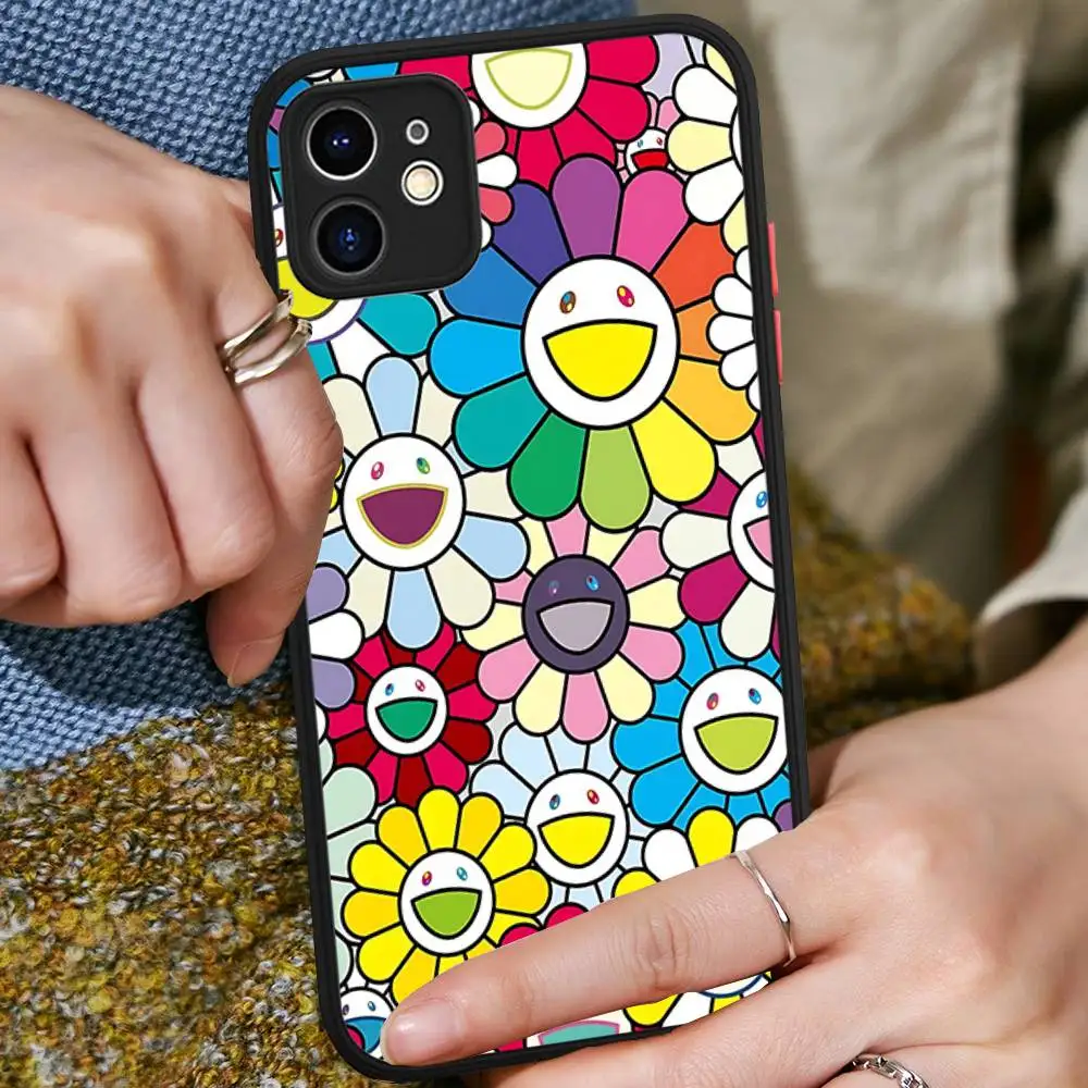 일본 아티스트 무라카미 타카시 아이폰 11 12 13 14 15 16 프로 맥스 플러스 무광 반투명 폰 케이스