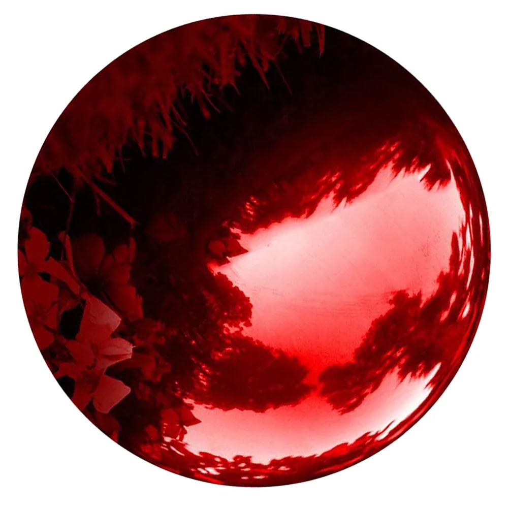 

Garden Reflective 150MM Gem Red Stainless Steel Mirror Polished Gazing Sphere Decor Outdoor Reflection Globe