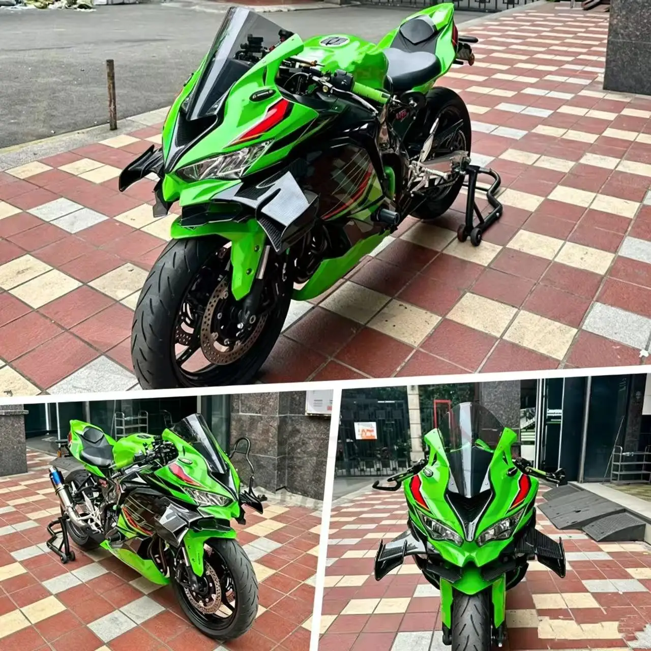 Applicable Kawasaki ZX25R ZX-4RR carbon fiber modification accessories, license plate underbody diffuser version fuel tank