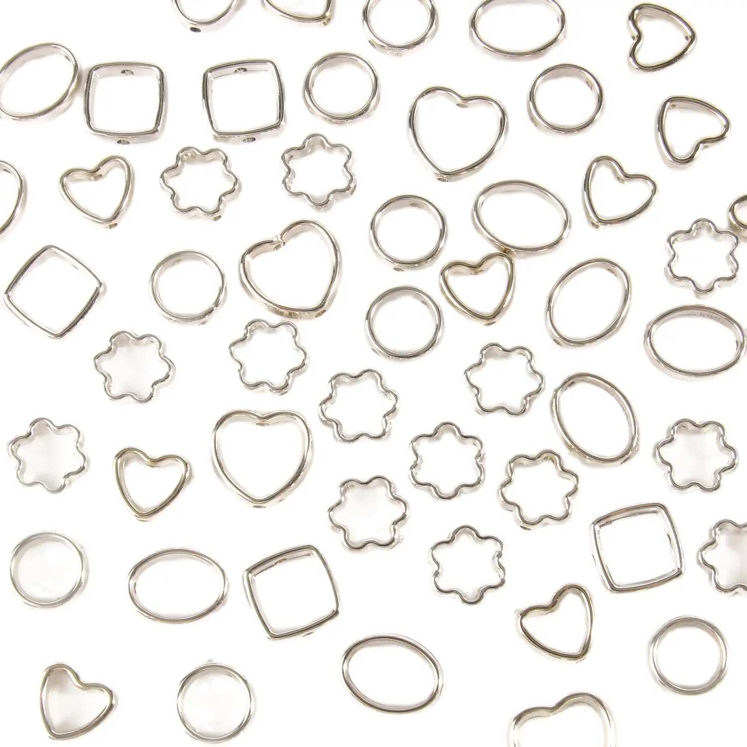 Two Hole CCB Heart Flower Oval Square Frame Beads Spacer Connectors Diy Necklace Bracelet Earrings Jewelry Making Accessores