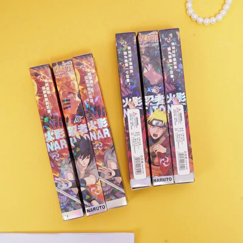 Naruto Black Gel Pens Students Fashion Stationery Anime Movie Derivative Peripheral Blind Box Pen Boys Girls Back To School Gift