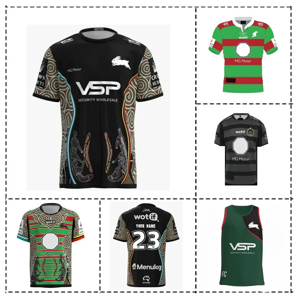 

2023 South Sydney Rabbitohs Anzac / JOHN SATTLER COMMEMORATIVE / Indigenous / Singlet Rugby Jersey - Mens（Print Name Number)