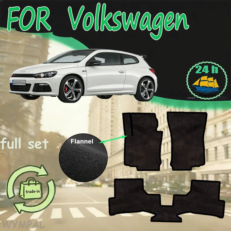 

Flannel Car Floor Mats For Volkswagen Scirocco R GTS MK3 2009~2017 Rugs Panel Footpads Carpet Cover Cape Foot Pads Stickers Acce