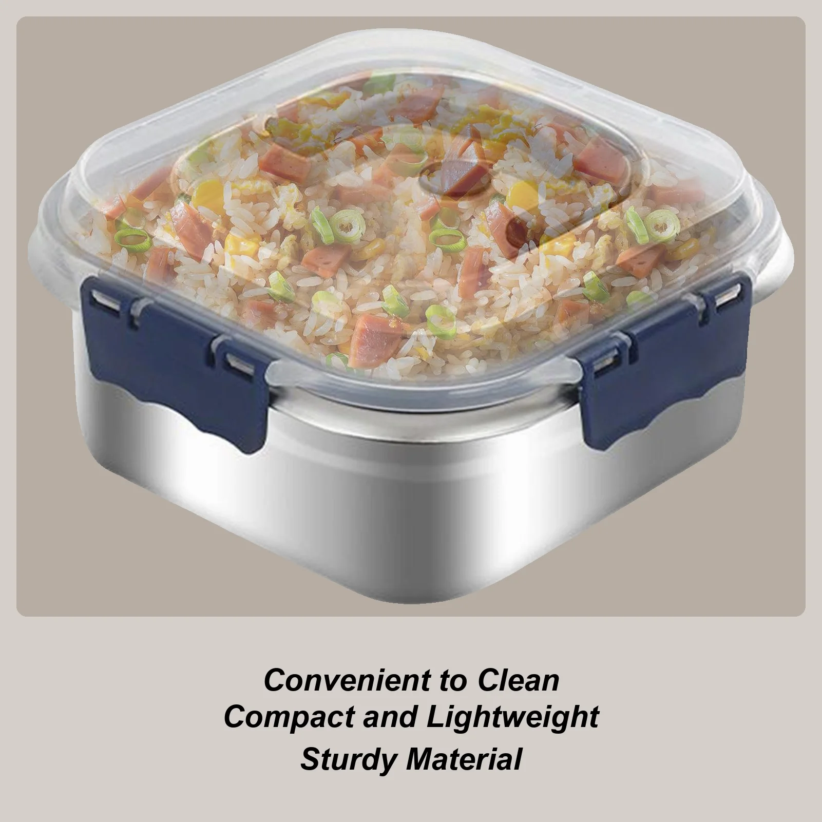Stainless Lunch Box Stainless Steel Fruit Container Camping Lunch Box Airtight Food Storage Bins for Daily Outdoor Trips Picnic