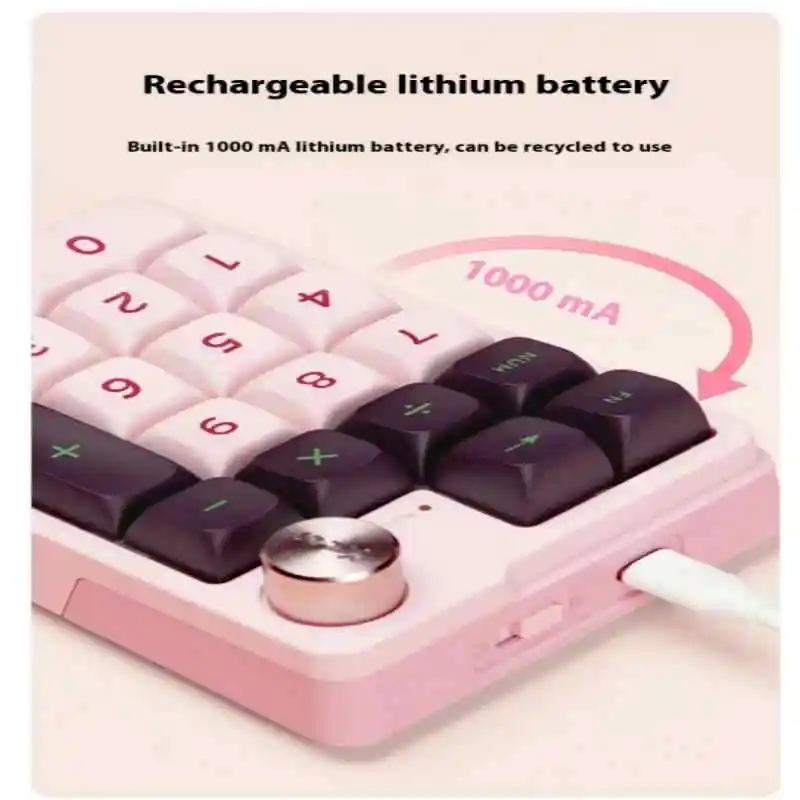 Kzzi K20 Mini Keyboard Keypad Three Mode Bluetooth Wireless Gasket Mechanical Keyboard Accessory For Office Computer PC Man Gift