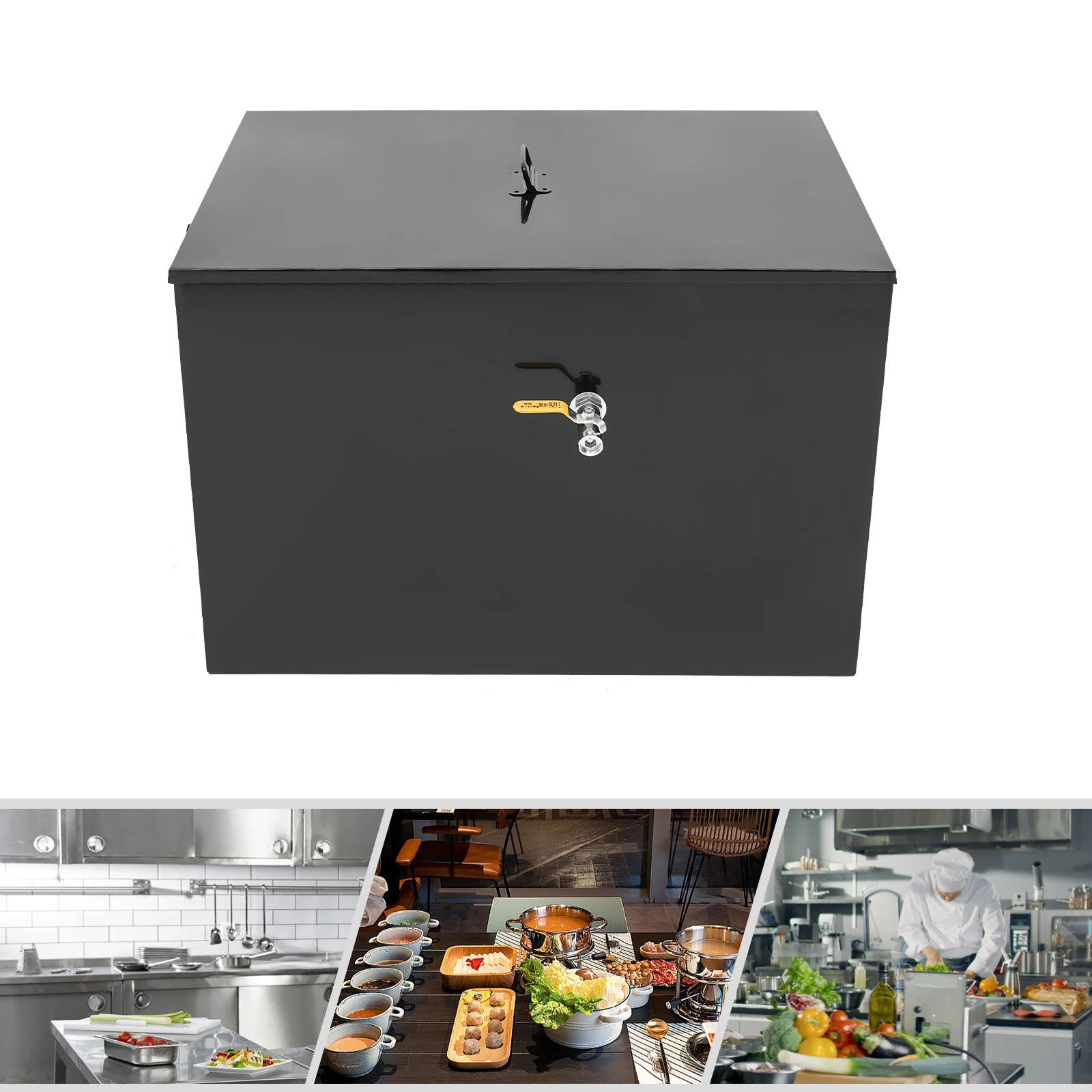 50ポンド 27.17×18.9×18.5インチ 業務用グリーストラップ 炭素鋼製排水フィルター グリーストラップ グリーストラップ