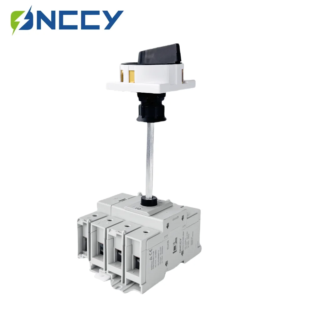 

ONCCY 3P 4P AC Isolation Switch, 125A Door interlocked Mounting Rotating Handle Disconnector Switch with lock,Din rail mounti
