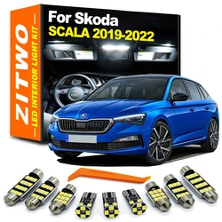ZITWO 11Pcs Canbus LED Bulb Interior Dome Reading Map Trunk Light Kit For Skoda Scala 2019 2020 2021 2022 Car Accessories Canbus