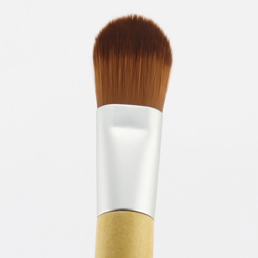 2pcs Mini Foundation with Short Wooden Handle Portable Nylon Fiber Makeup Brush Mini