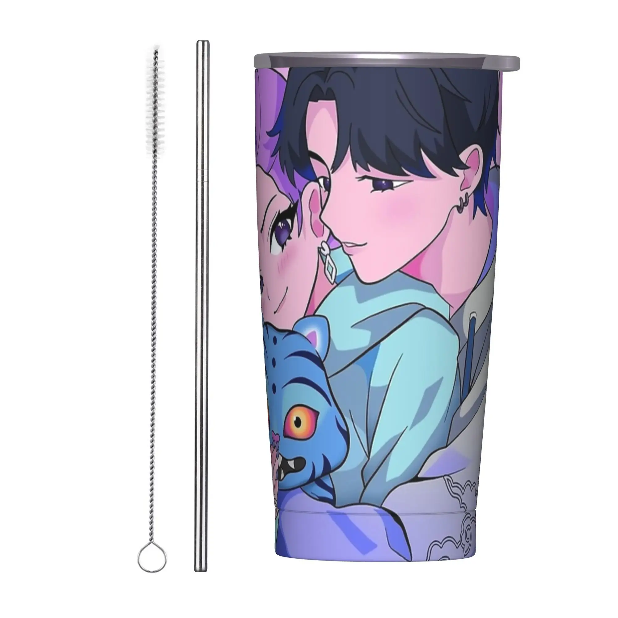 

KPop Demon Hunters Tumbler Vacuum Insulated Coffee Cups Stainless Steel Travel Outdoor Mug Water Bottle