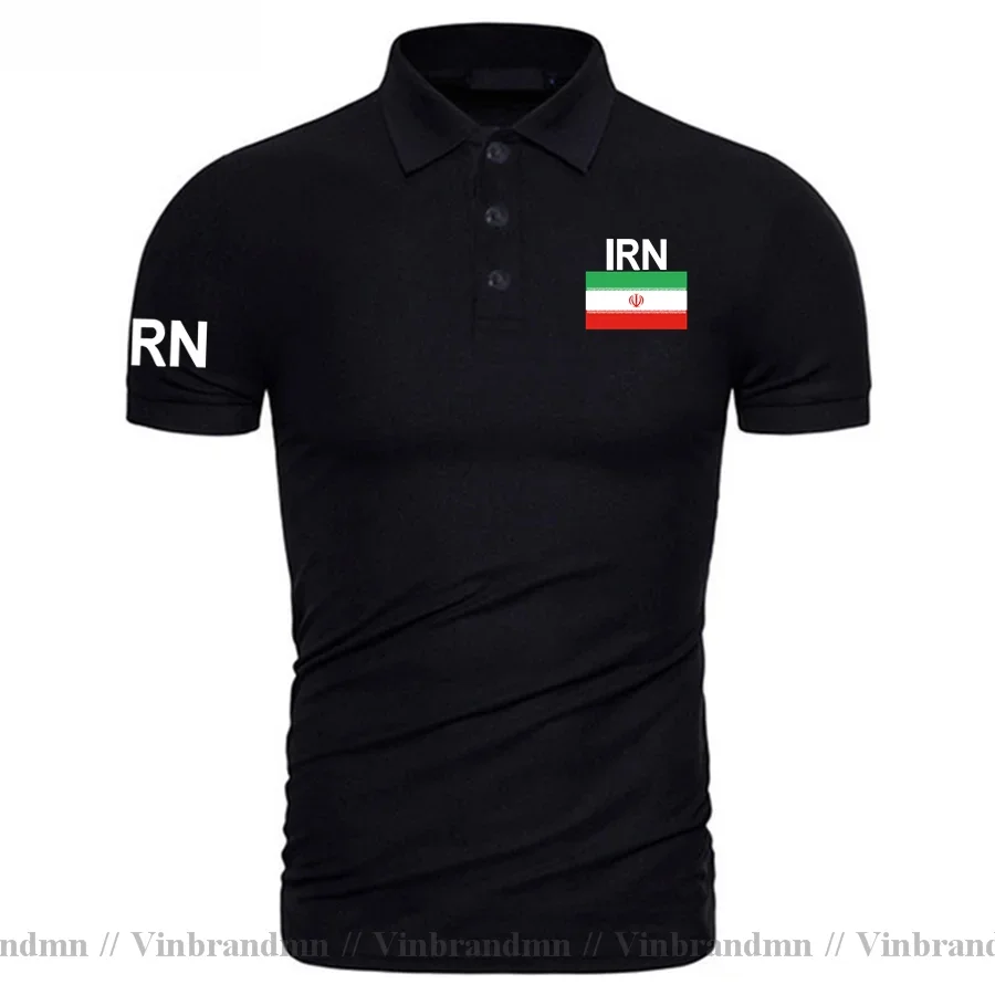 Iran Islamic Polo shirts Men Short Sleeve Brand Tops Country Flag Design 100% Cotton Shirts Fashion Nation Team Printed Clothing