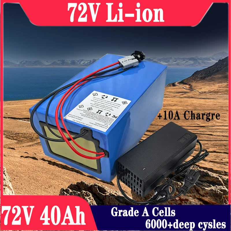 

lithium ion battery BMS 20S li battery for72v 40Ah 2000w 3500w 7000w scooter inverter motorcycle +10A charger