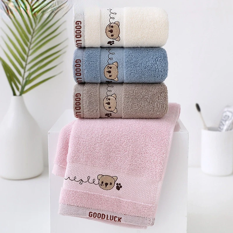 Ręcznik Cartoon Bear Śliczny ręcznik z haftem Bawełniane ręczniki do mycia twarzy Artykuły kąpielowe Ręczniki Łazienka