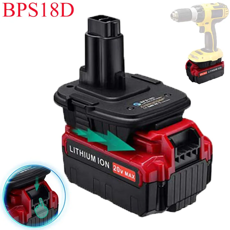 

Adapter BPS18D for Dewalt 18V Nickel Battery Power Tools Compatible for Black & Decker /Bupai/Stanley 20V Lithium Ion Batteries