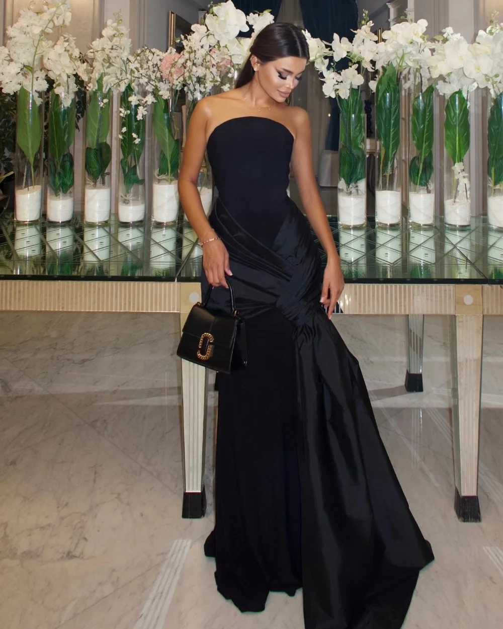 

Customized Sexy Fashion Jersey Pleat Ruched Mermaid Strapless Long Dresses Bespoke Occasion Dresses High Quality Sizes Available