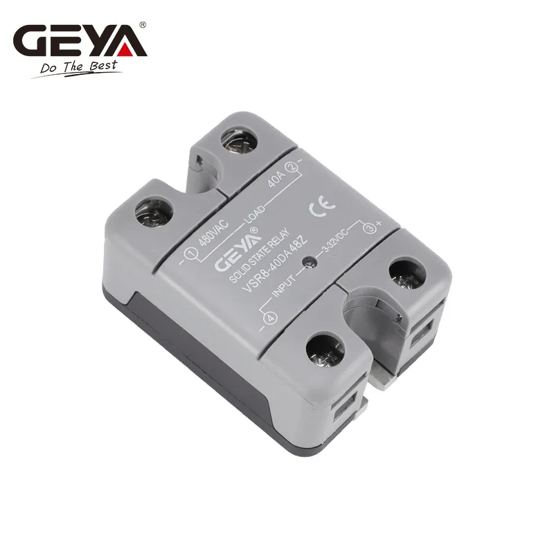 GEYA مرحل الحالة الصلبة أحادي الطور SSR 10DA 25DA 40DA مرحل تيار مستمر إلى تيار متردد 3-32 فولت مدخل تيار مستمر ومخرج 24-480VAC VSR8