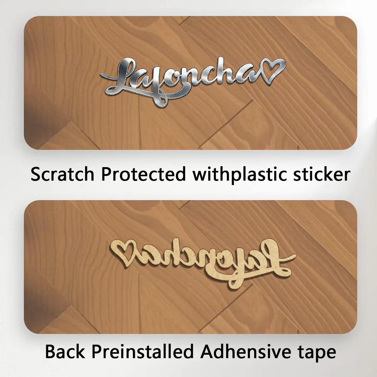 Dolce cuore metallo acciaio inossidabile logo personalizzato 3D colore argento adesivo per auto parafango bagagliaio distintivo decalcomania accessori decorativi per auto