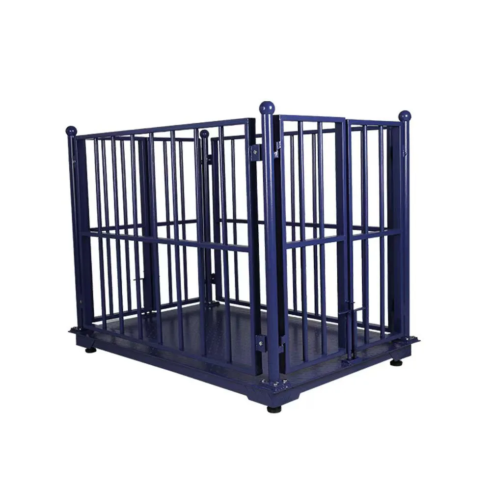 3 Ton Max Capacity Digital Floor Scale 1x1.5M Animal Weighing Scale with 80CM Height Fence for Farm