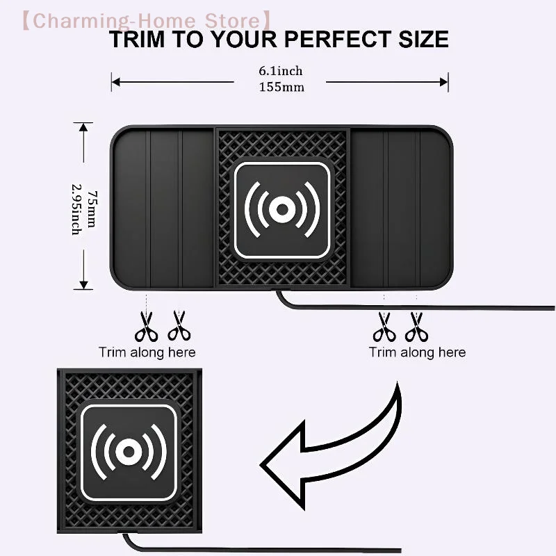 

【M】20W Car Wireless Charger Car Charging Pad Anti-slip Mat Modification Accessories Fast Charging Dual Slot Design