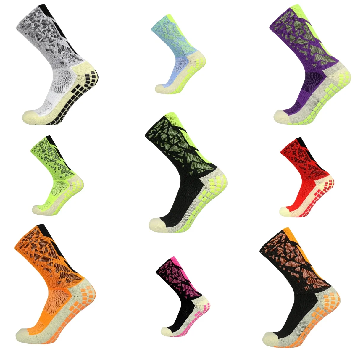 2 Pairs Professional Men Women Camouflage Arrow Soccer Socks Breathable Sports Silicone Anti Slip Grip Football