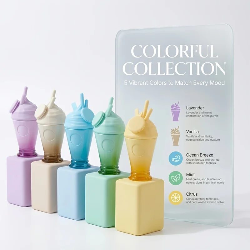 1 Stylish Ice Cream-Shaped Perfume Bottle/Skin Care Product Dispensing Bottle, Available in 5 Dreamy Color Combinations, a Fun and Practical Portable Fragrance Spray That Can Hold about 30Ml/50Ml of Perfume Liquid, Enough to Meet Daily Needs, and an Ideal Gift Choice