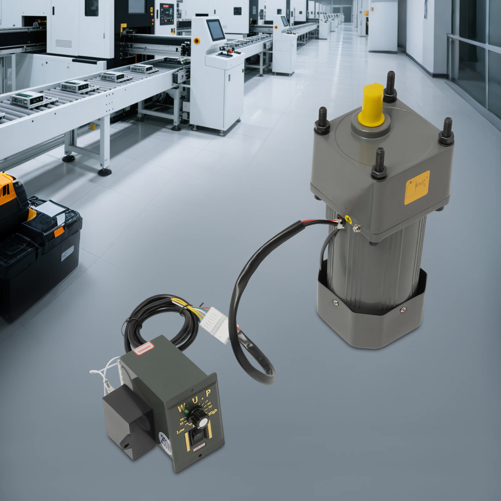 

Мотор-редуктор 250 Вт, 270 об/мин + редуктор 1:5 (5k) + контроллер скорости для промышленной автоматизации