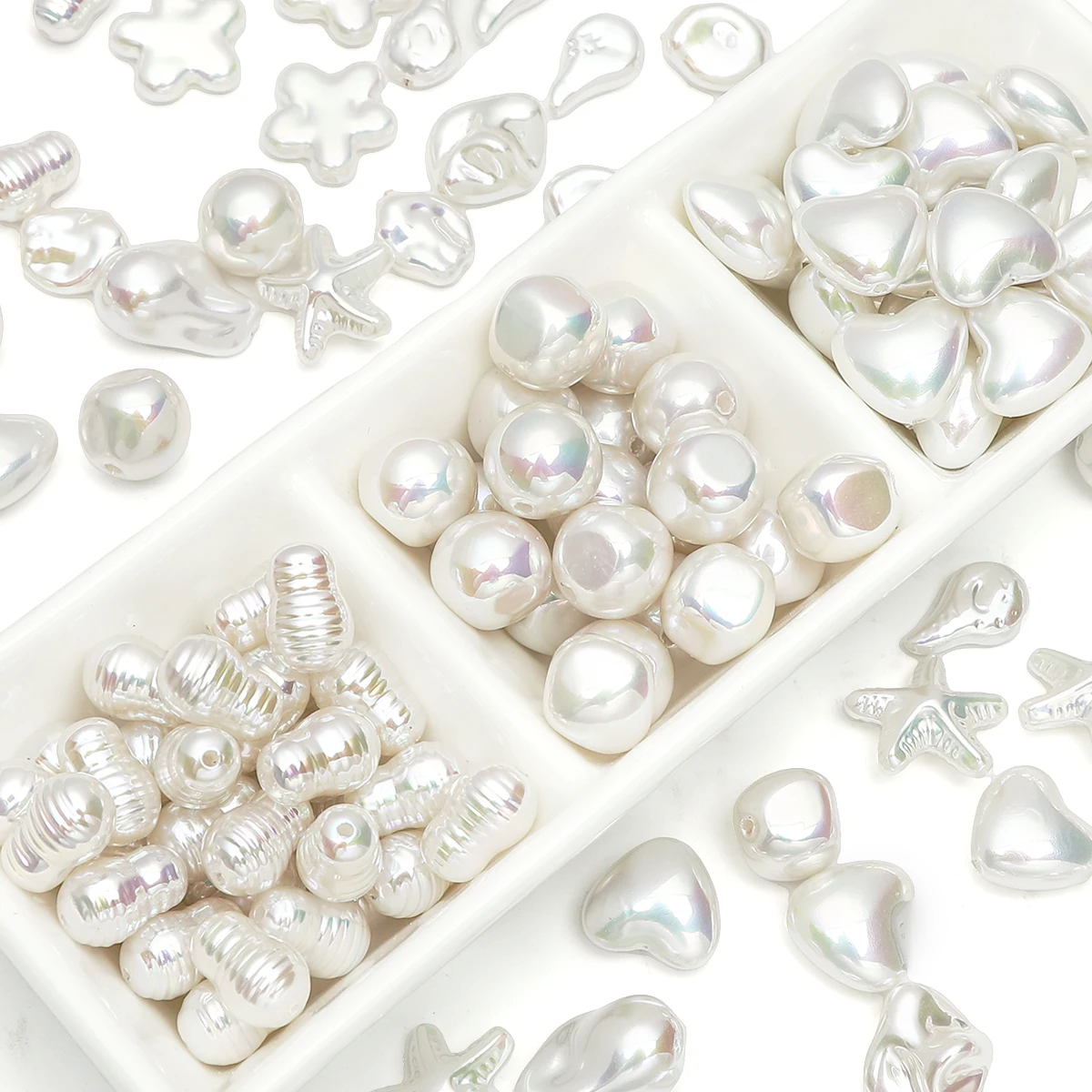 2PcsABS Alien Pearl Five pointed Star Love Unique Loose Beads Handmade DIY Making Jewelry Bracelet Crafts Materials