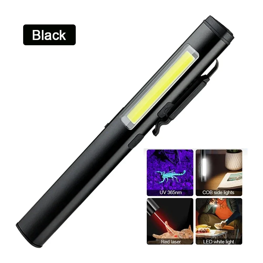Heinast Magnetische LED-Arbeitstaschenlampe, 14500 wiederaufladbarer Akku, COB + XPE-Stift-Clip-Licht, helle Outdoor-Camping-Notfall-Taschenlampe 6