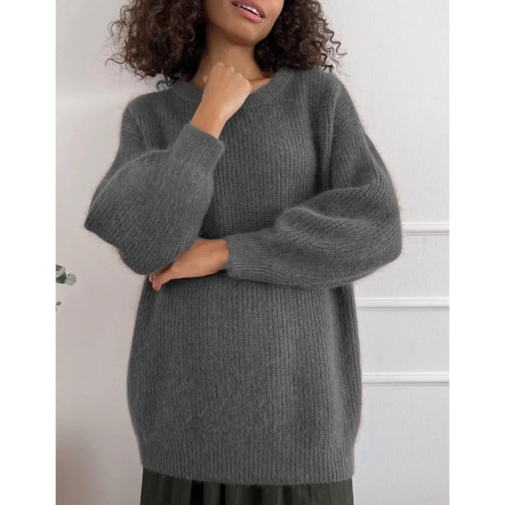 Mode Nachahmung Nerz Pullover Für frauen Herbst Und Winter Neue Stil Faul Lose Weiche Strickte Weibliche Vielseitig Tops 2025