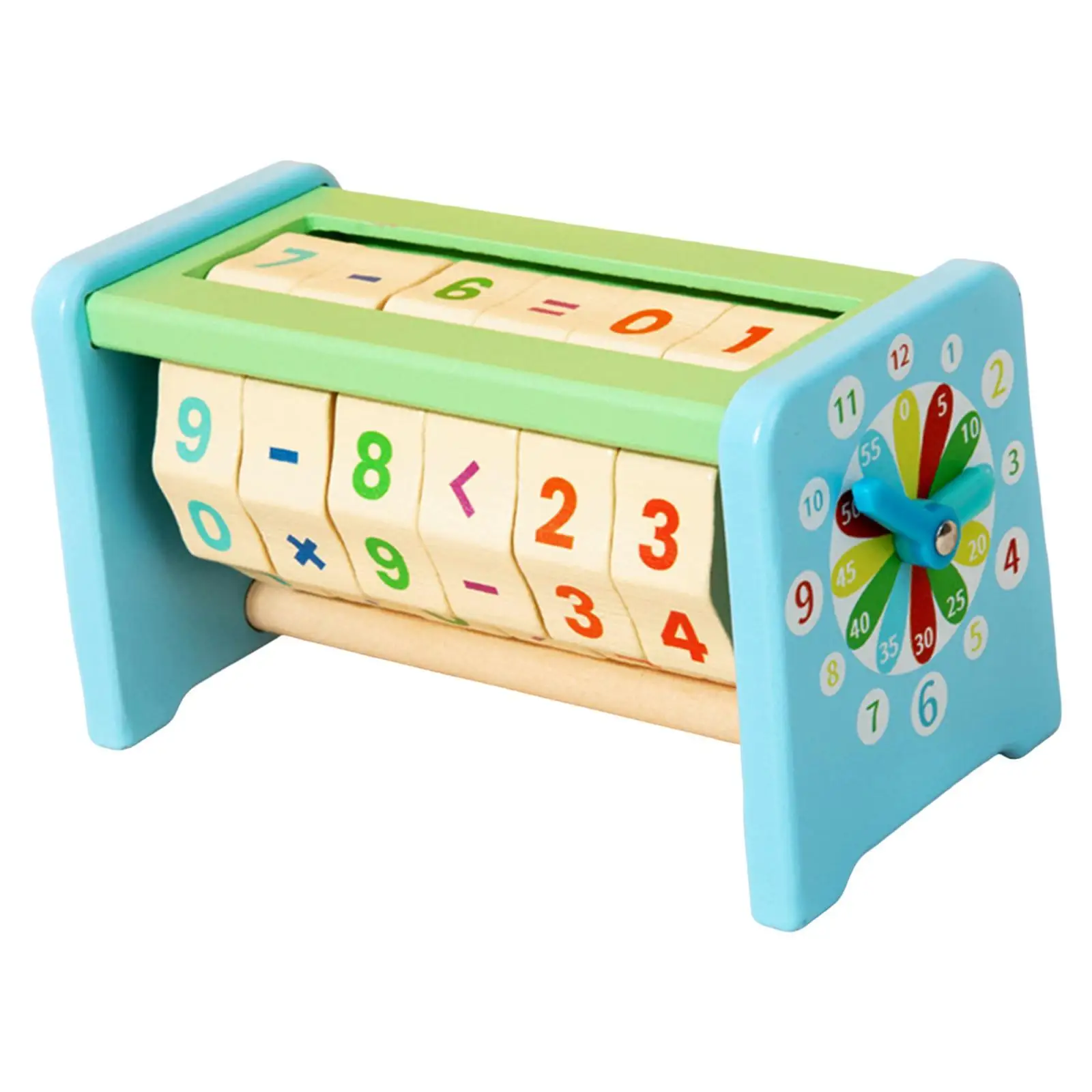 Brinquedo educacional de matemática de madeira manipuladores de matemática rotativa cubos de números de madeira calculadora de educação precoce para presente dia das crianças casa