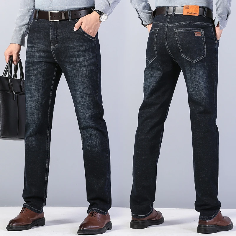 2026 New Men's Stretch Regular Fit Jeans Business Casual Classic Style Fashion Denim Trousers Male Black Blue Gray Pants - Image 5