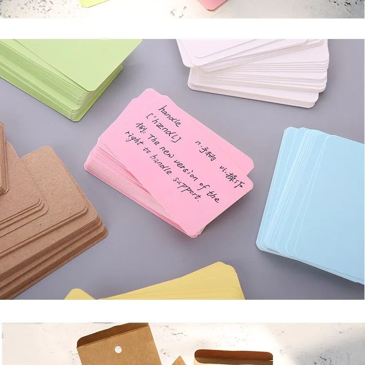 100pcs/box Kraft Paper Card Blank Business Card Message Thank You Card Writing Card Label Bookmark Learning Card For Painting