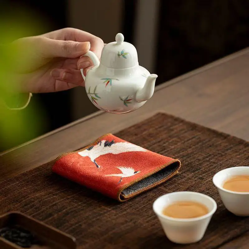 رسمت منشفة شاي ماصة خرقة سميكة الجدول تنظيف الشاي القماش القطن المنزلية المطبخ تنظيف الملابس طبق تنظيف المناشف #6