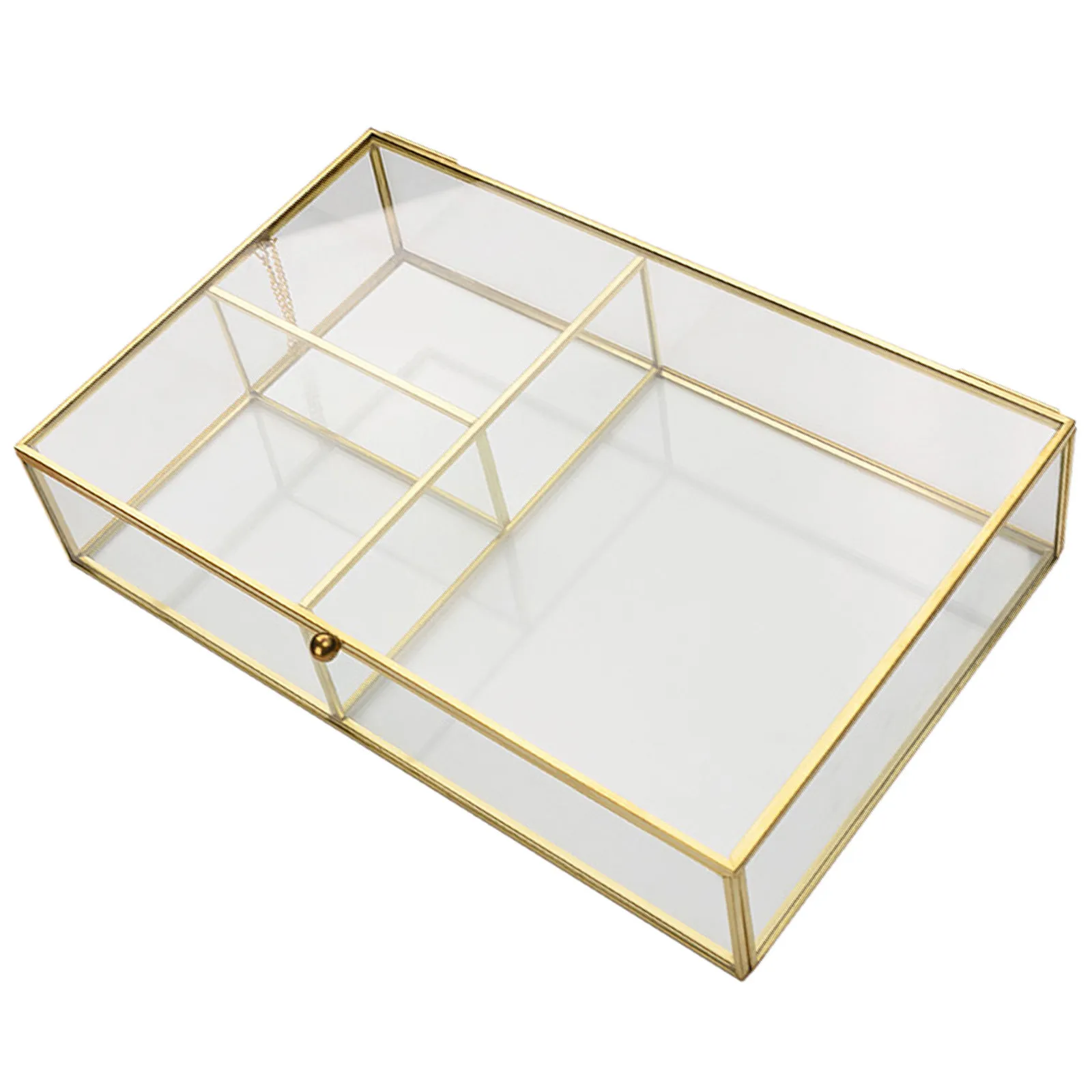 Sturdy Frame Glass Jewelry Box for Displaying Storing Necklaces Earrings Bracelets Brooches Hair Clips Wedding Christmas Gift