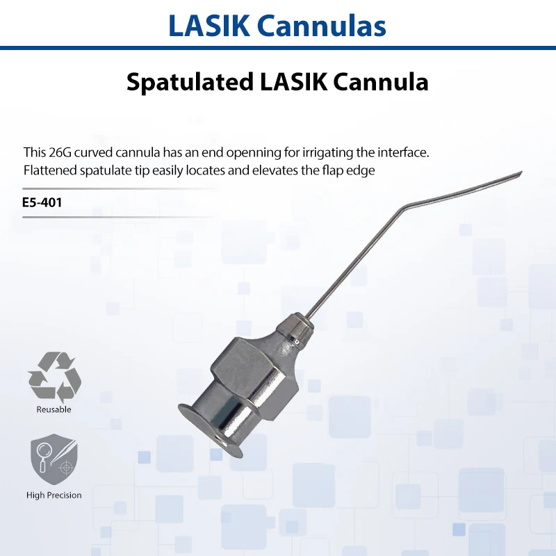 Spatulated LASIK Cannula Ophthalmic Micro Surgical Instrument for LASIK Corneal Refractive Eye Surgery