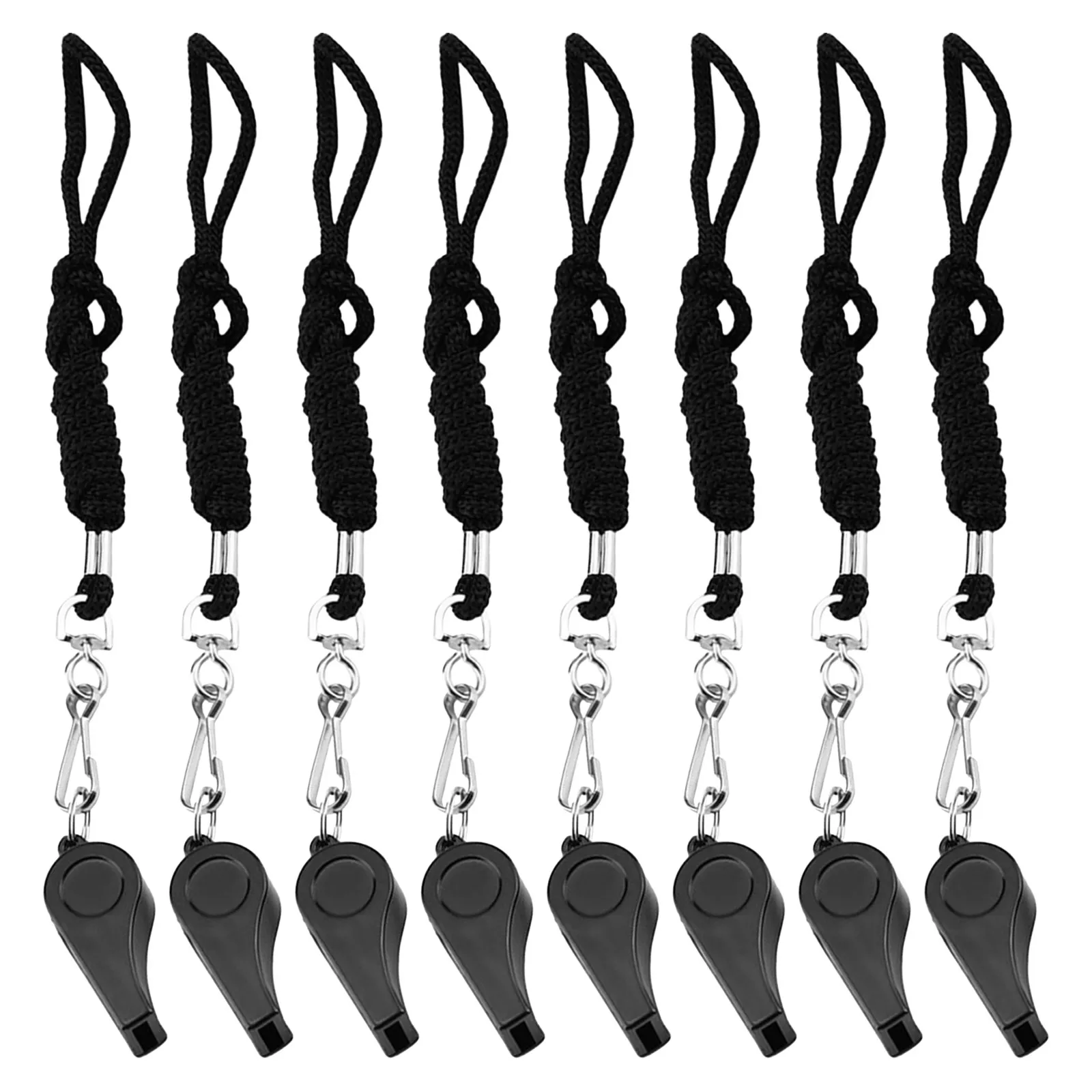 

8Pcs Survival Whistles Portable Metal Emergency Safety Whistles Loud Sound for Hiking Camping Referee Football Training Sports