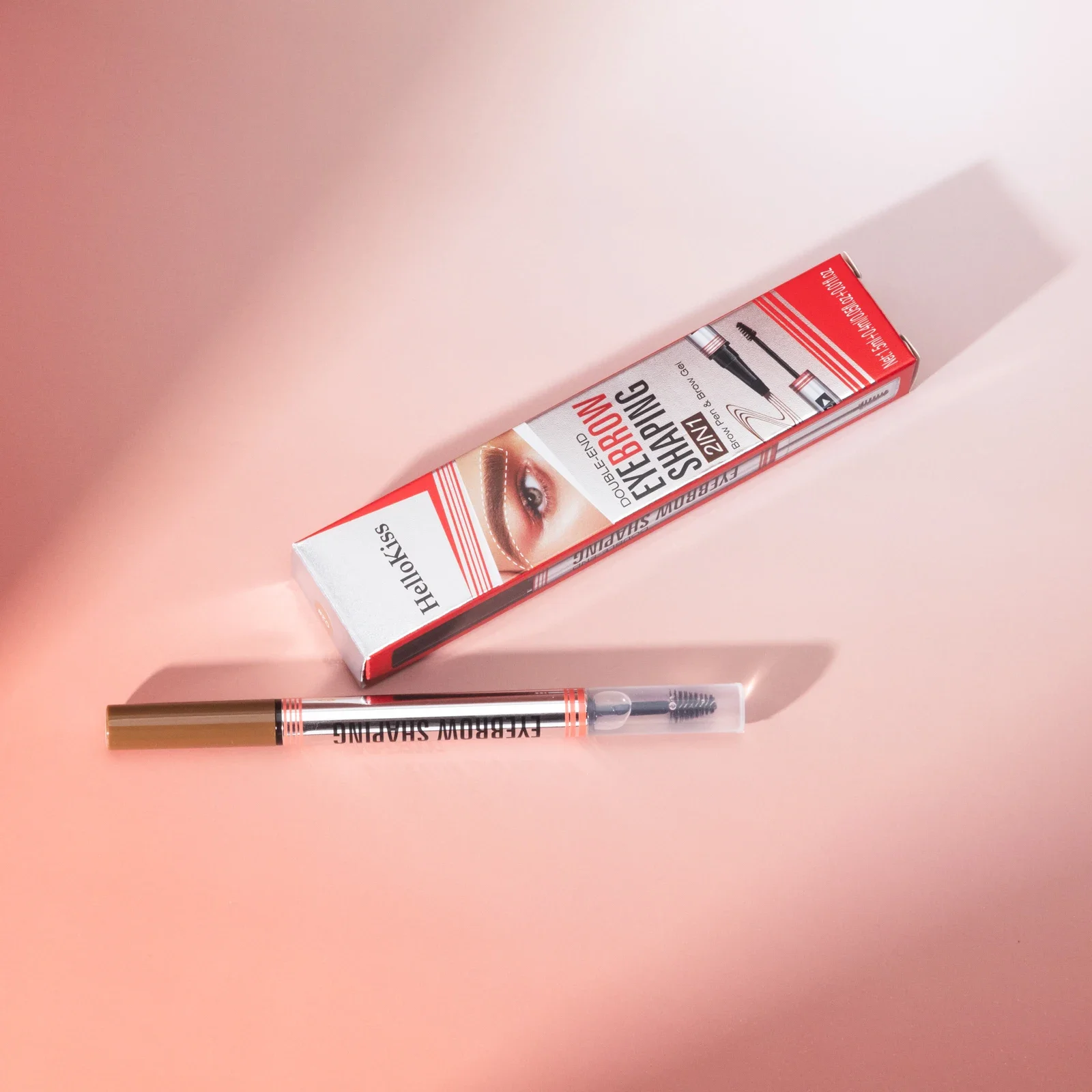 Hellokiss Double-End Liquidดินสอเขียนคิ้ว 4-Tip Head Long Lastingกันน้ําเหงื่อQuickแห้ง 2in1 Eyebrow Shaping Cream